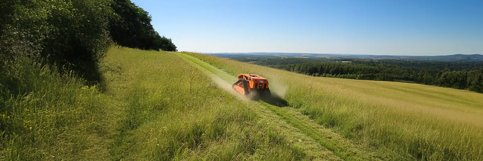 Foto do Robô Cortador de Grama Vant Orange Line
